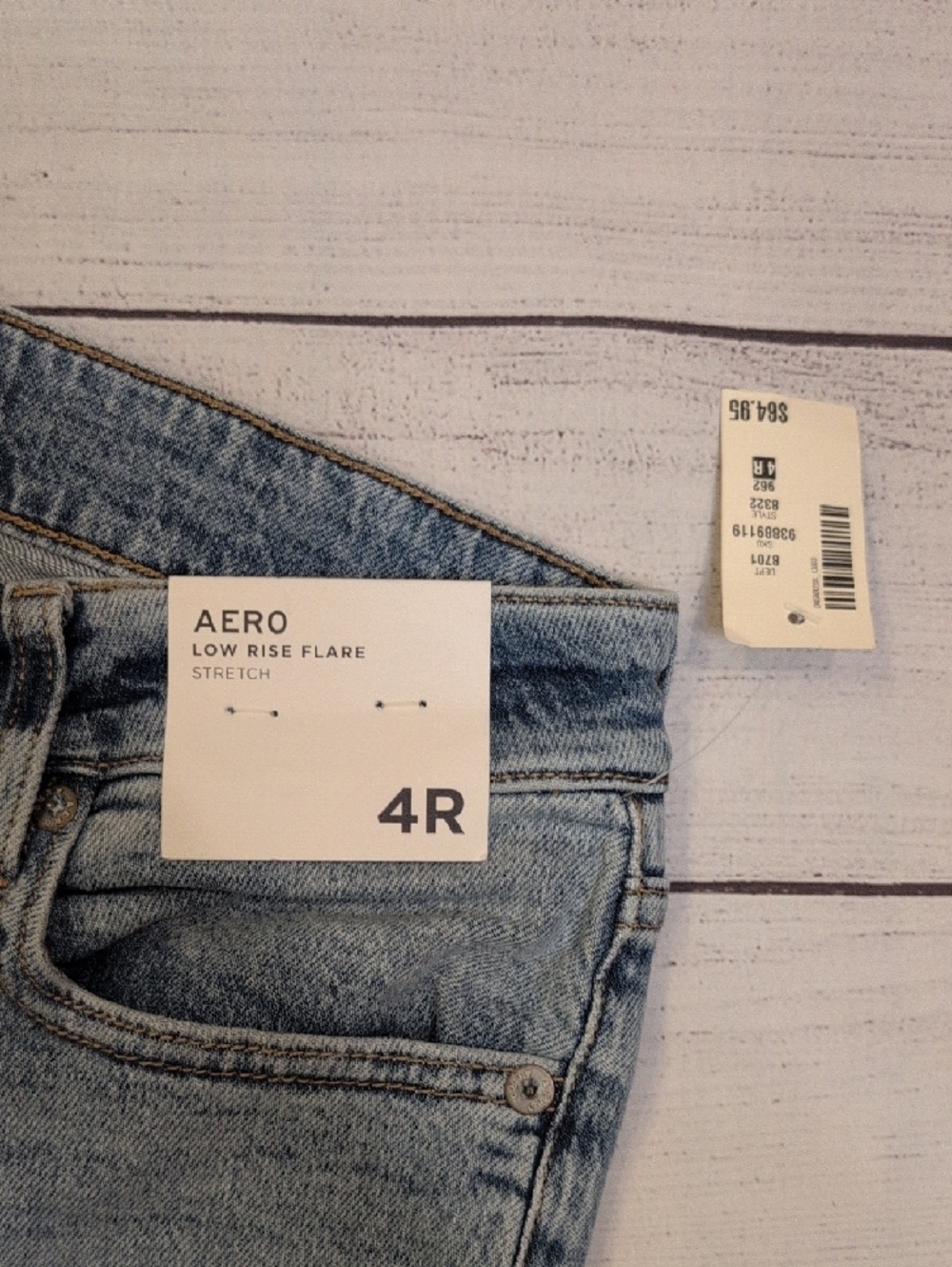 Aeropostale Low Rise Flare Distressed Medium Wash Denim Jeans - Picture 2 of 8